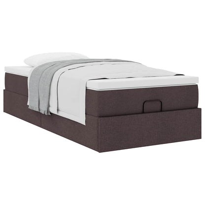 Ottoman bed met matras 90x200cm stof donkerbruin
