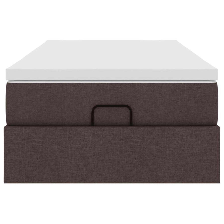 Ottoman bed met matras 90x200cm stof donkerbruin