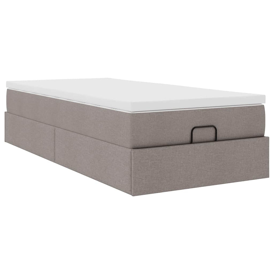 Ottoman bed met matras 90x200cm stof taupe