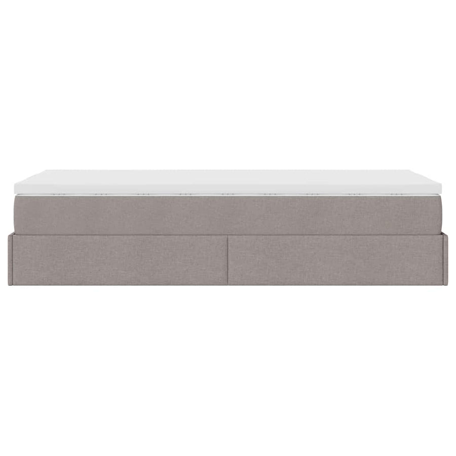 Ottoman bed met matras 90x200cm stof taupe