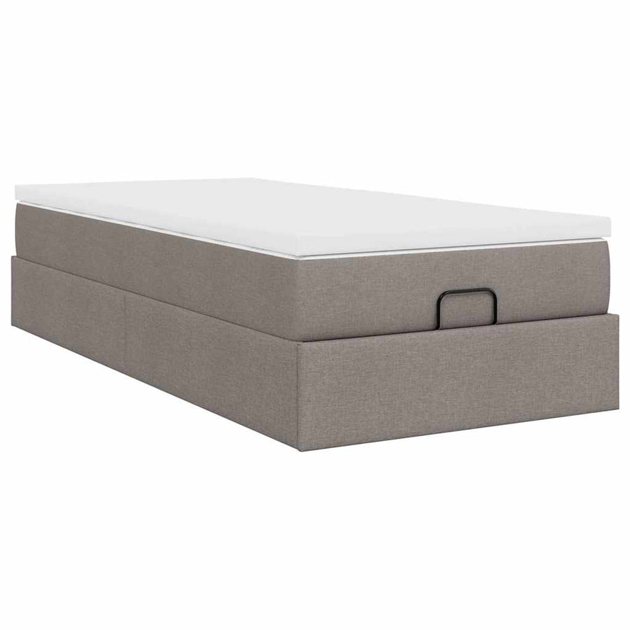 Ottoman bed met matras 90x200cm stof taupe