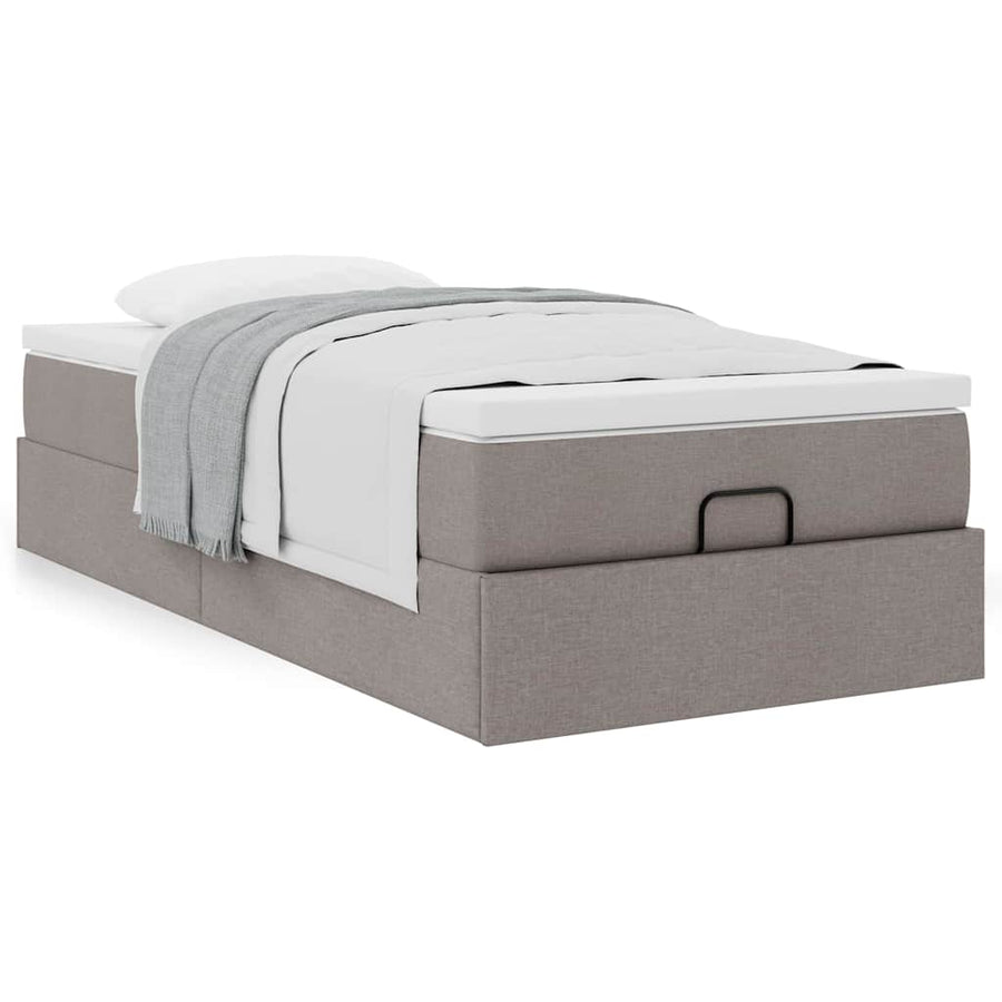 Ottoman bed met matras 90x200cm stof taupe
