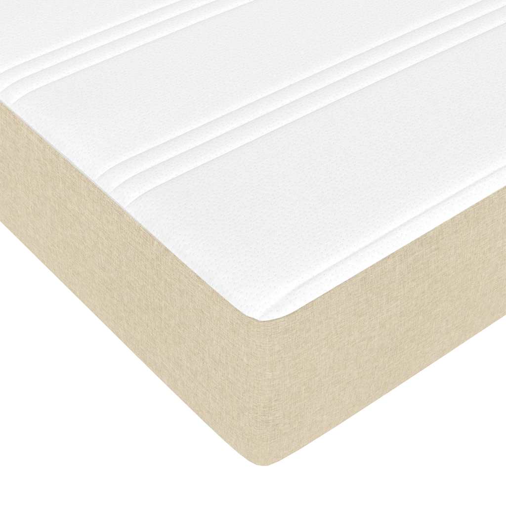 Ottoman bed met matras 90x200cm stof crèmekleurig