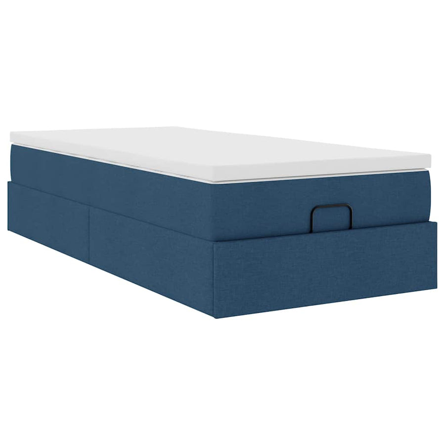 Ottoman bed met matras 90x200cm stof blauw
