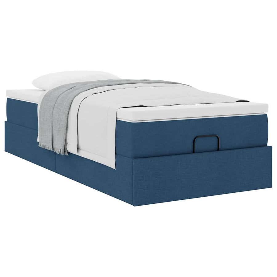 Ottoman bed met matras 90x200cm stof blauw