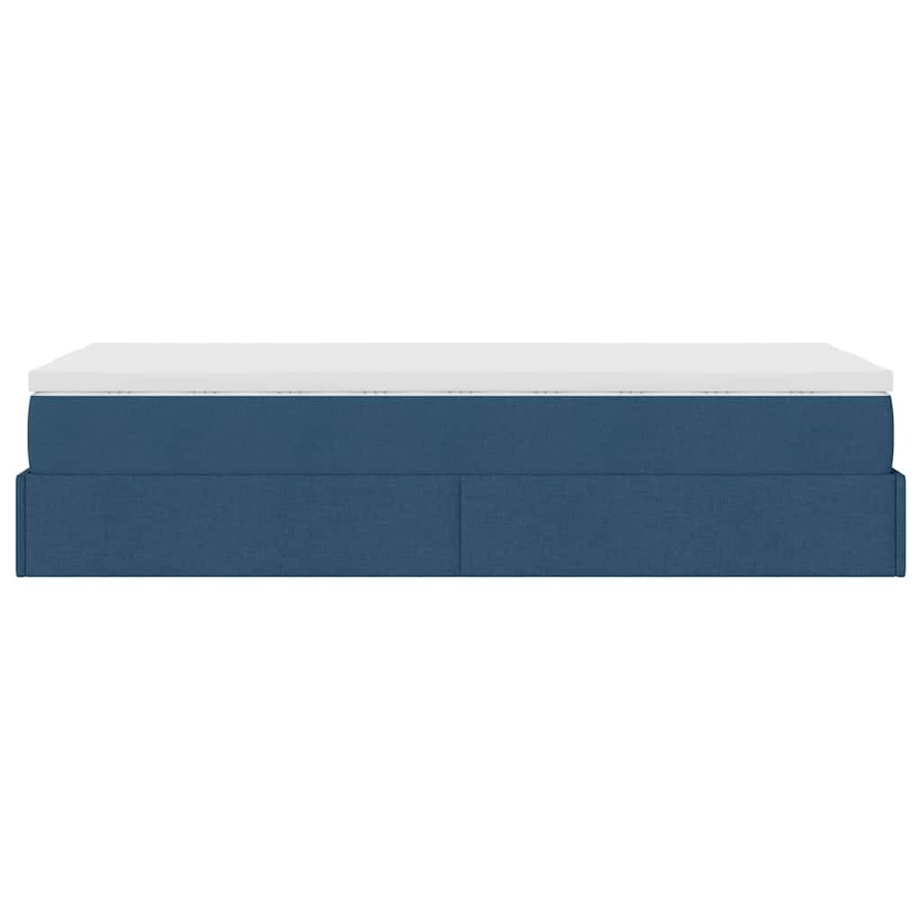 Ottoman bed met matras 90x200cm stof blauw