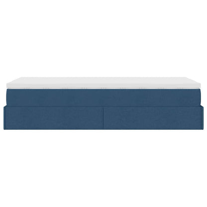 Ottoman bed met matras 90x200cm stof blauw