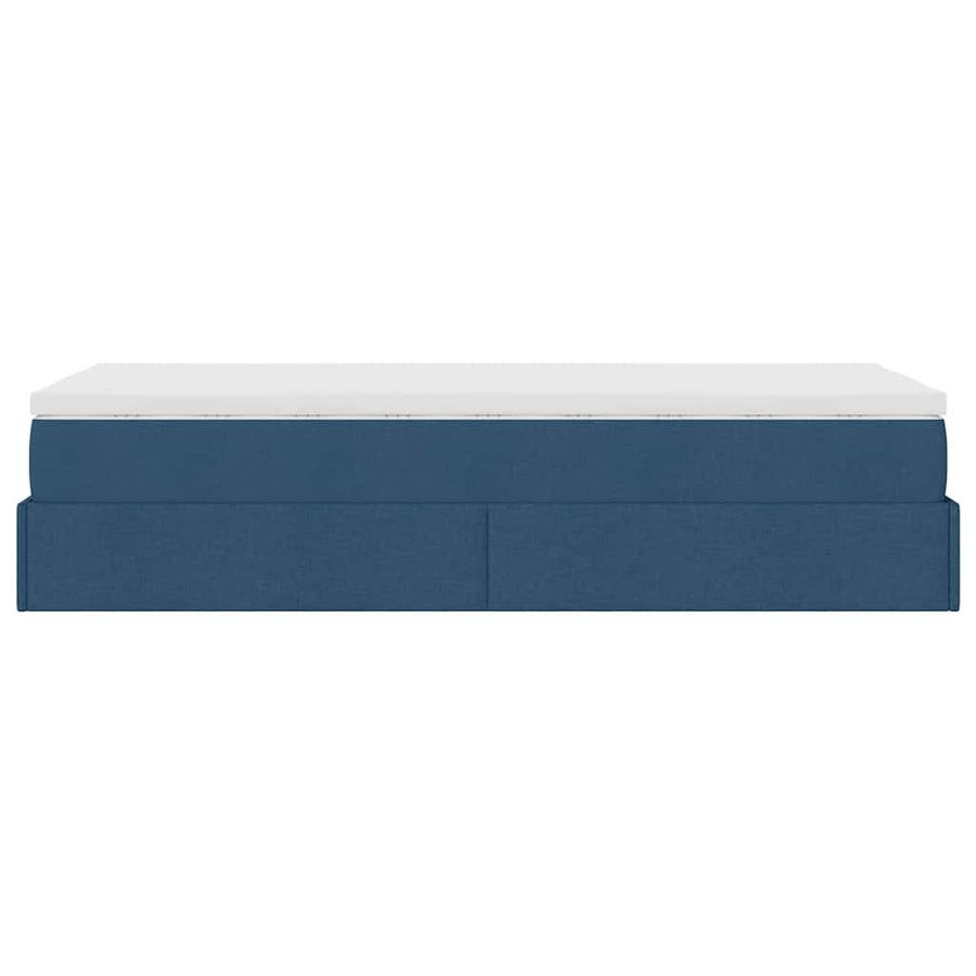 Ottoman bed met matras 90x200cm stof blauw