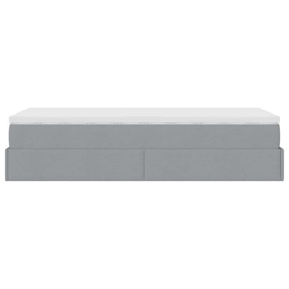 Ottoman bed met matras 100x200cm stof lichtgrijs