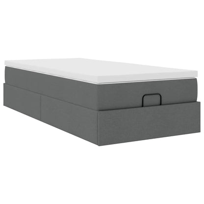 Ottoman bed met matras 100x200cm stof donkergrijs