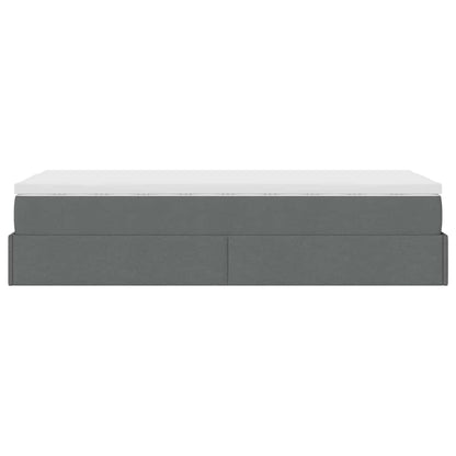Ottoman bed met matras 100x200cm stof donkergrijs