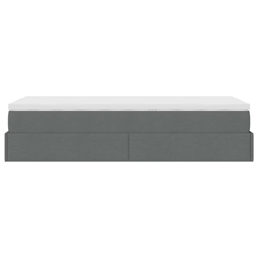 Ottoman bed met matras 100x200cm stof donkergrijs