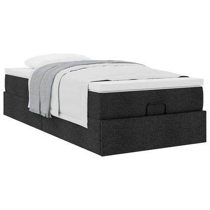 Ottoman bed met matras 100x200cm stof zwart
