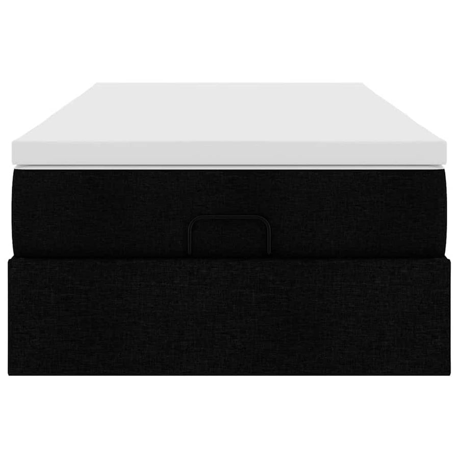 Ottoman bed met matras 100x200cm stof zwart