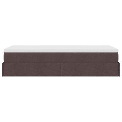 Ottoman bed met matras 100x200cm stof donkerbruin