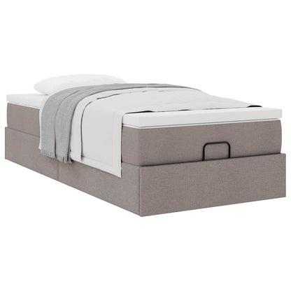 Ottoman bed met matras 100x200cm stof taupe