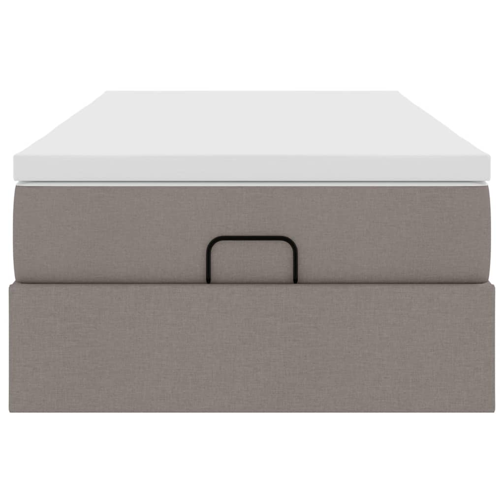 Ottoman bed met matras 100x200cm stof taupe