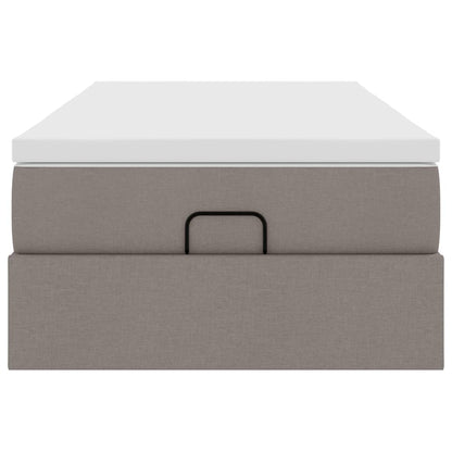 Ottoman bed met matras 100x200cm stof taupe
