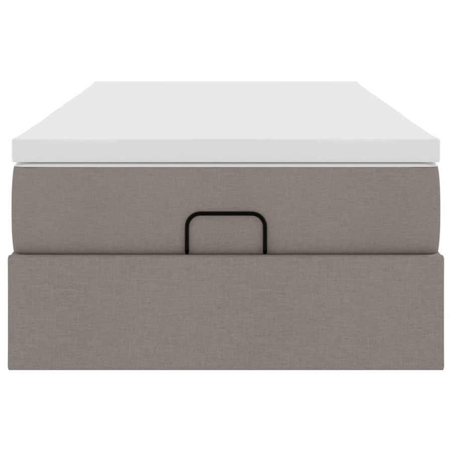 Ottoman bed met matras 100x200cm stof taupe
