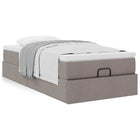 Ottomaans bed met matras 100x200 cm taupe