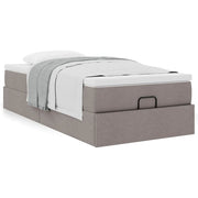 Ottomaans bed met matras 100x200 cm taupe