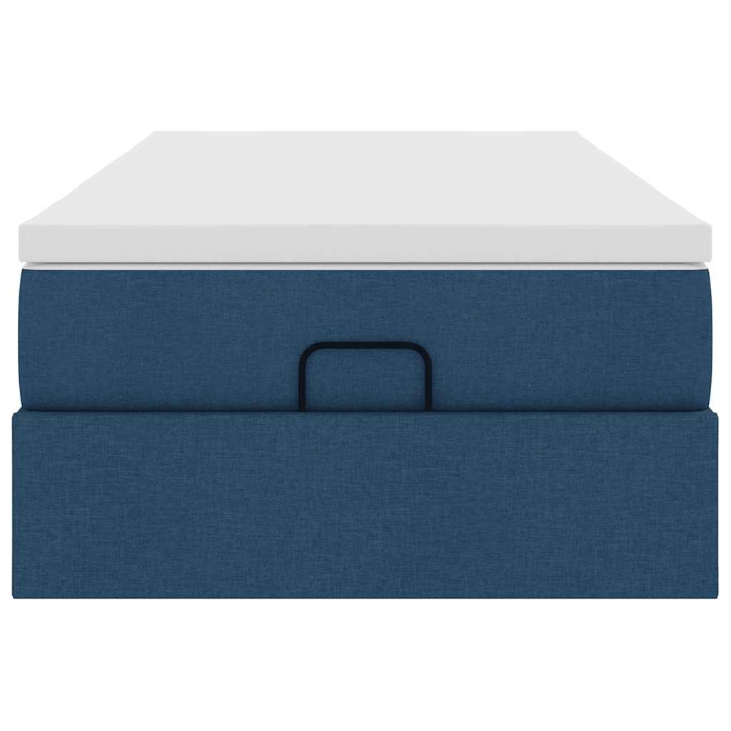 Ottoman bed met matras 100x200cm stof blauw