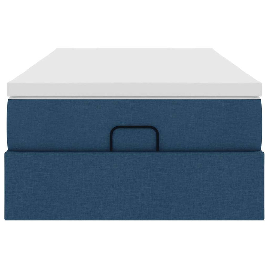 Ottoman bed met matras 100x200cm stof blauw