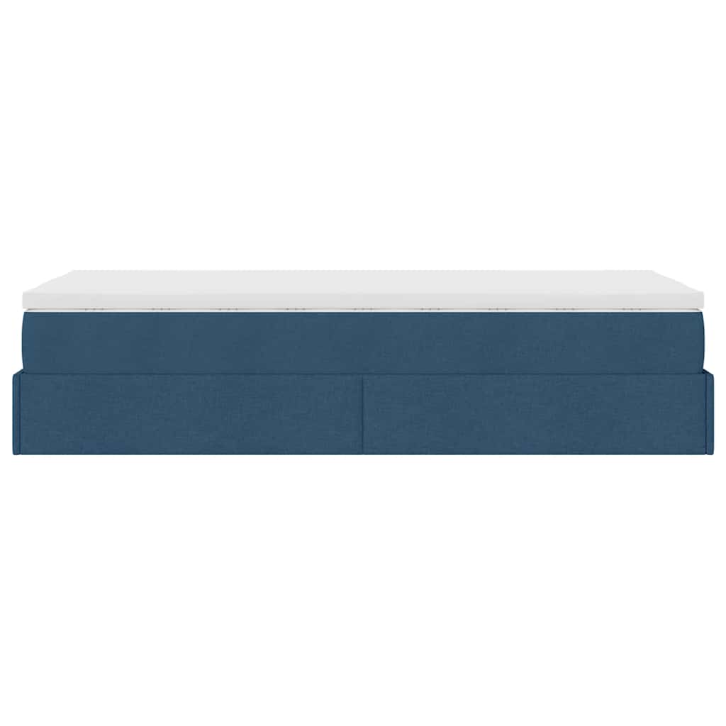 Ottoman bed met matras 100x200cm stof blauw