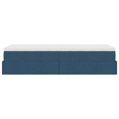 Ottoman bed met matras 100x200cm stof blauw