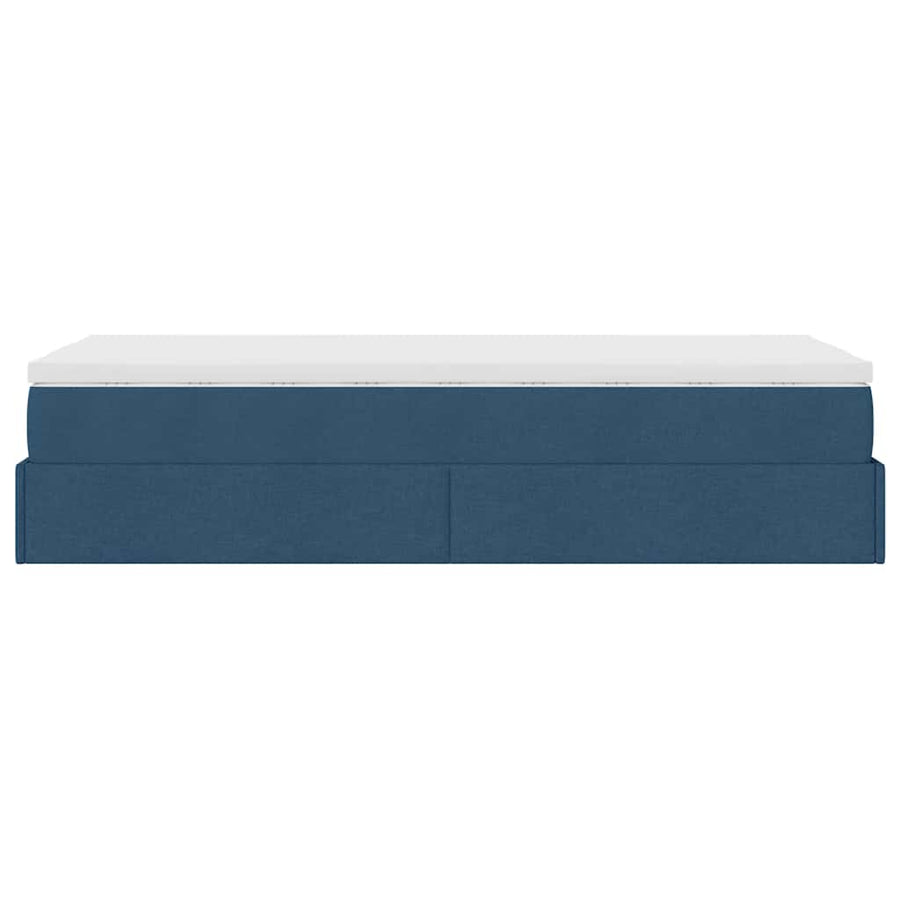 Ottoman bed met matras 100x200cm stof blauw