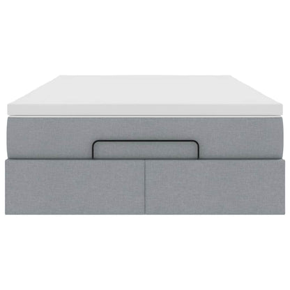 Ottoman bed met matras 120x190 cm stof lichtgrijs