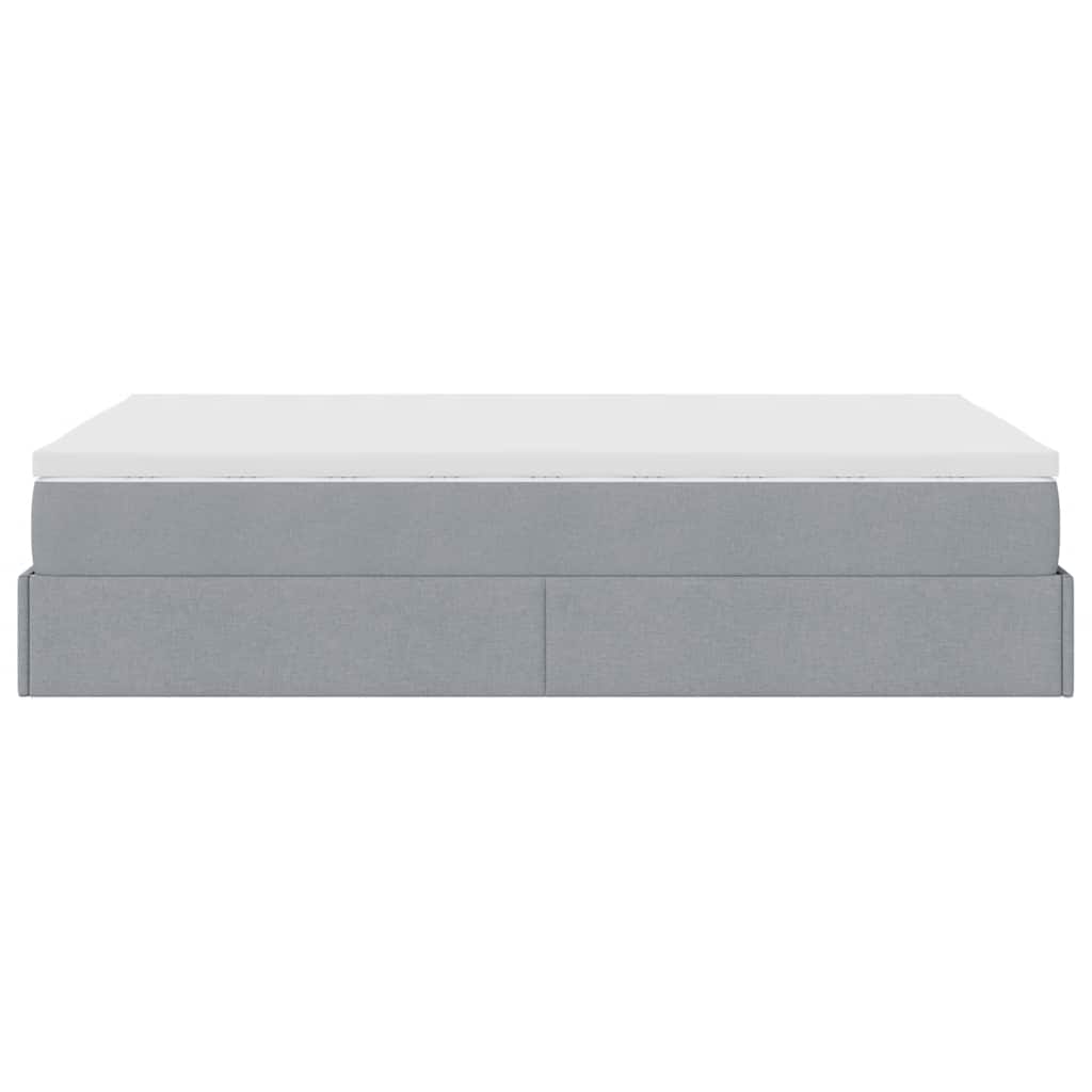 Ottoman bed met matras 120x190 cm stof lichtgrijs