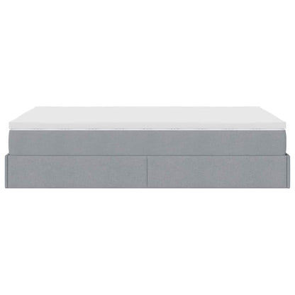 Ottoman bed met matras 120x190 cm stof lichtgrijs