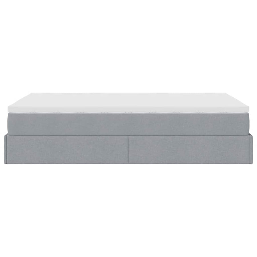Ottoman bed met matras 120x190 cm stof lichtgrijs
