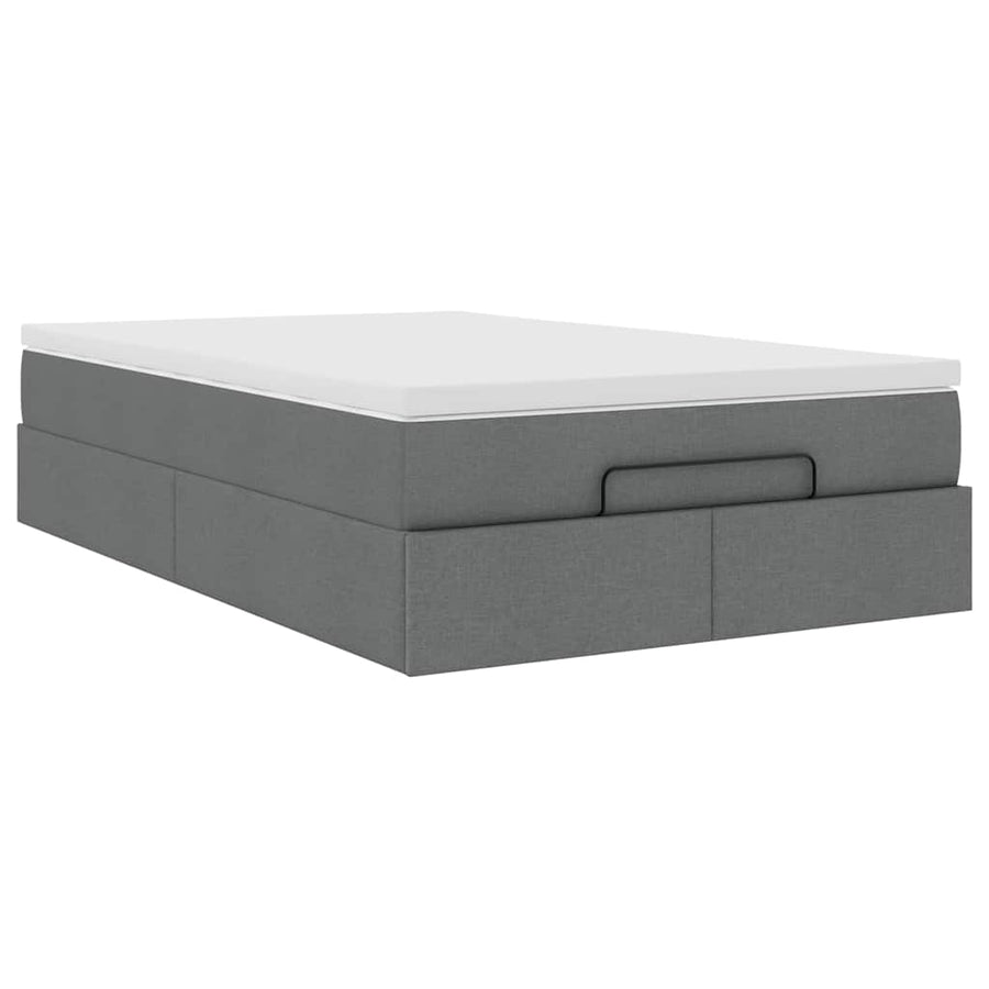 Ottoman bed met matras 120x190 cm stof donkergrijs