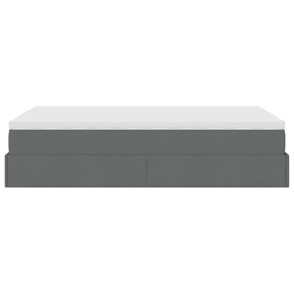Ottoman bed met matras 120x190 cm stof donkergrijs