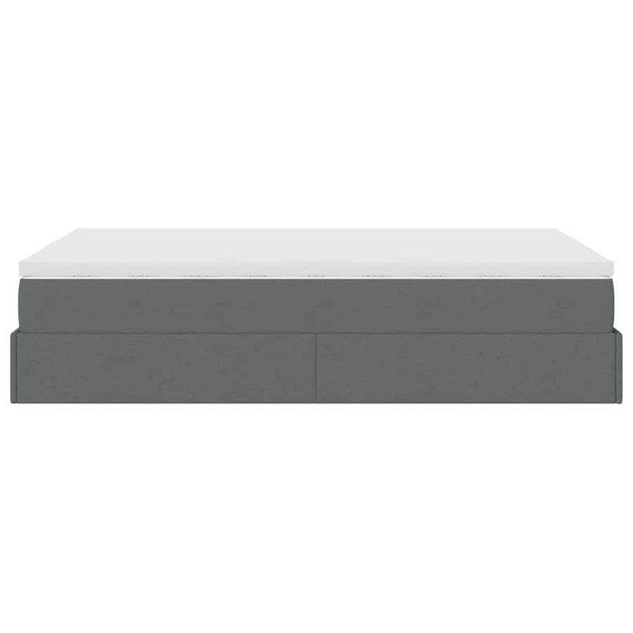 Ottoman bed met matras 120x190 cm stof donkergrijs