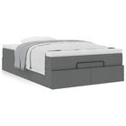 Ottoman bed with mattress 120x190 cm dark grey fabric