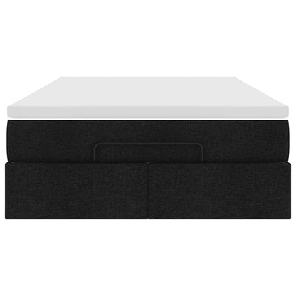 Ottoman bed met matras 120x190 cm stof zwart