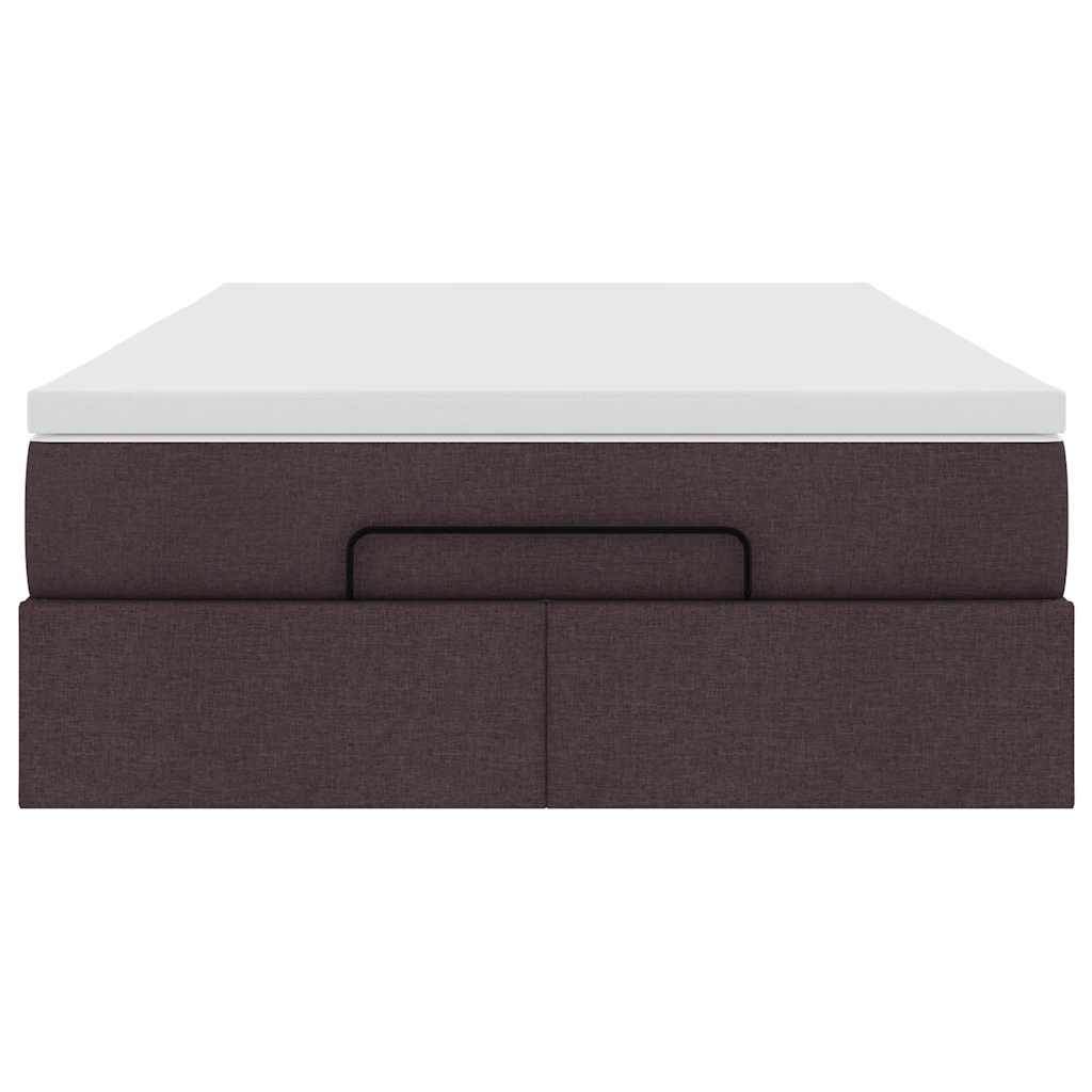 Ottoman bed met matras 120x190 cm stof donkerbruin