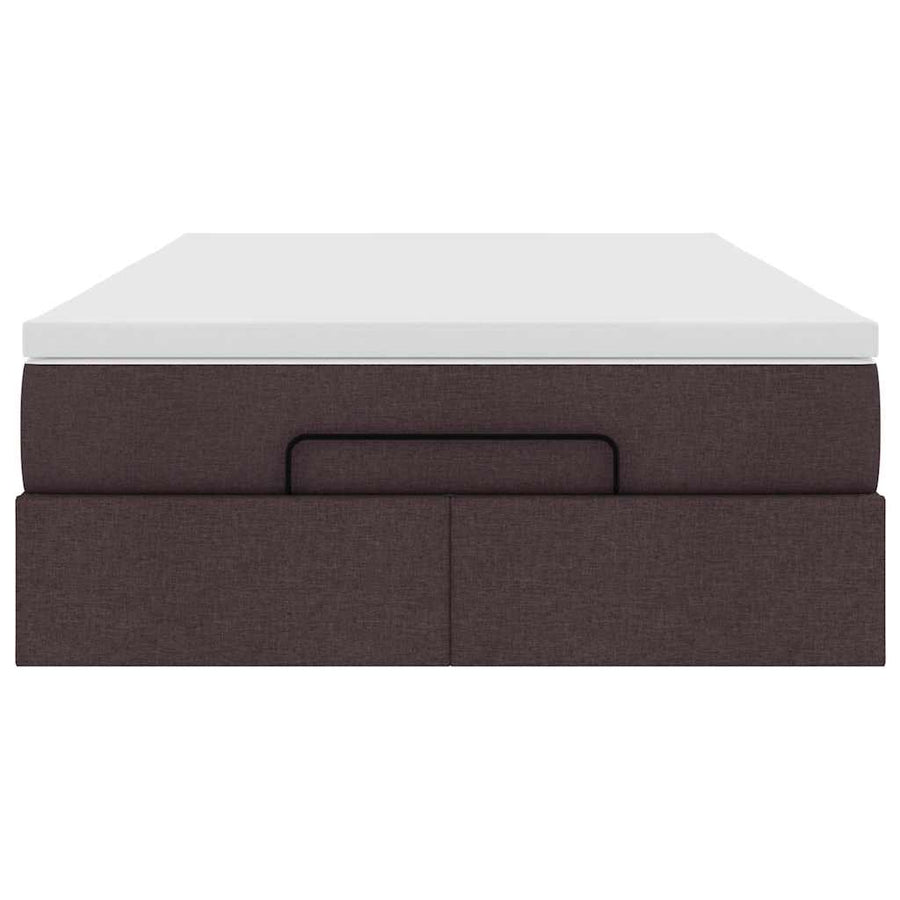 Ottoman bed met matras 120x190 cm stof donkerbruin