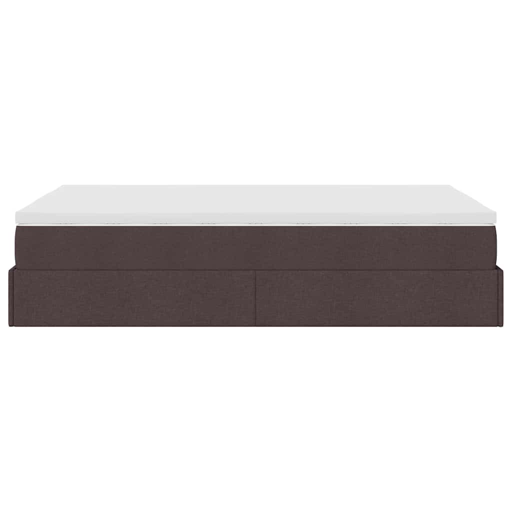 Ottoman bed met matras 120x190 cm stof donkerbruin