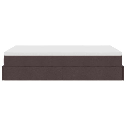 Ottoman bed met matras 120x190 cm stof donkerbruin
