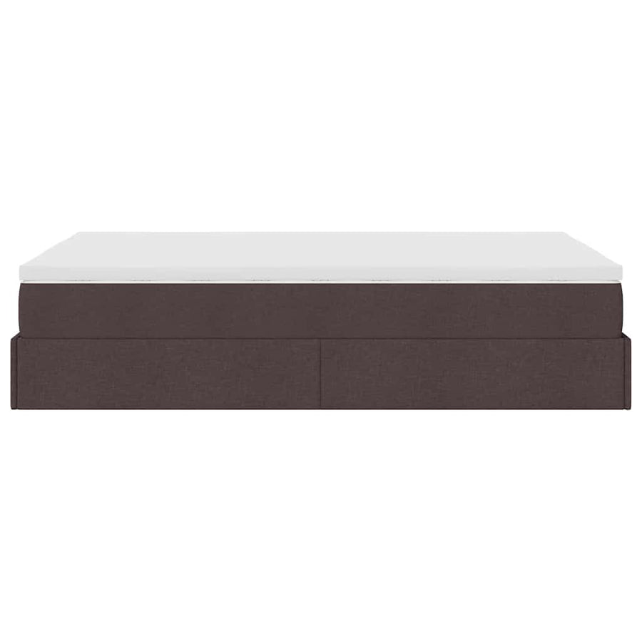 Ottoman bed met matras 120x190 cm stof donkerbruin