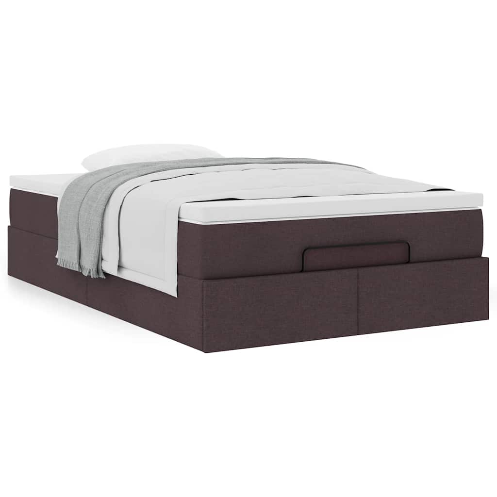 Ottoman bed met matras 120x190 cm stof donkerbruin