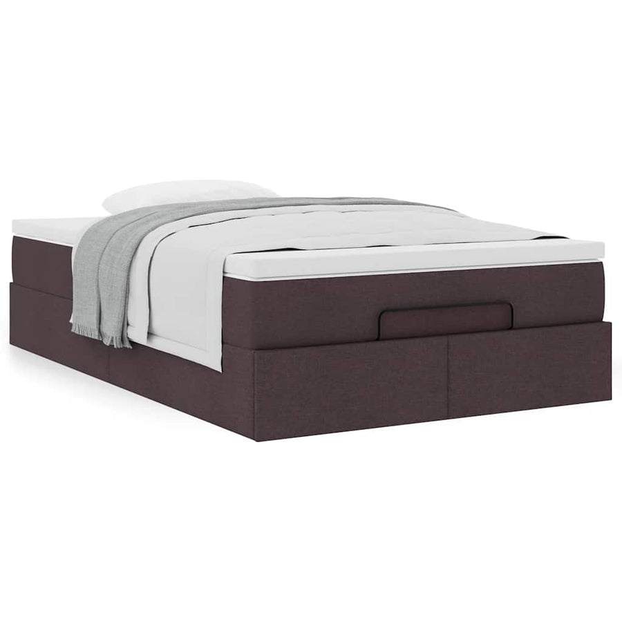 Ottoman bed met matras 120x190 cm stof donkerbruin