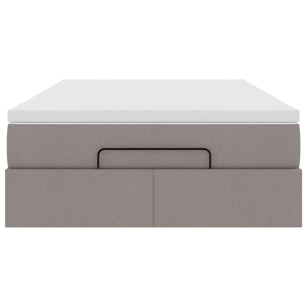 Ottoman bed met matras 120x190 cm stof taupe