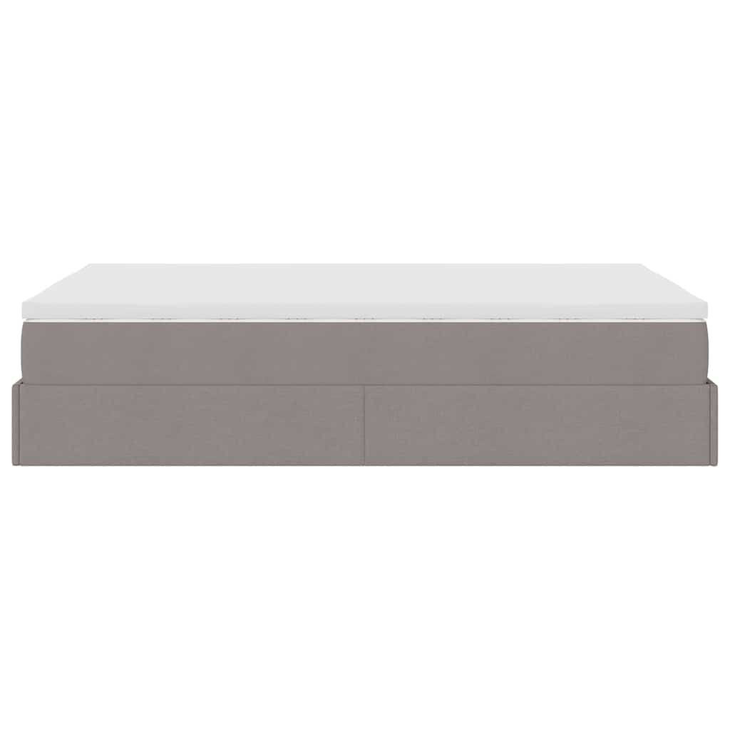 Ottoman bed met matras 120x190 cm stof taupe