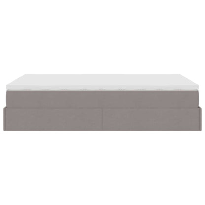 Ottoman bed met matras 120x190 cm stof taupe
