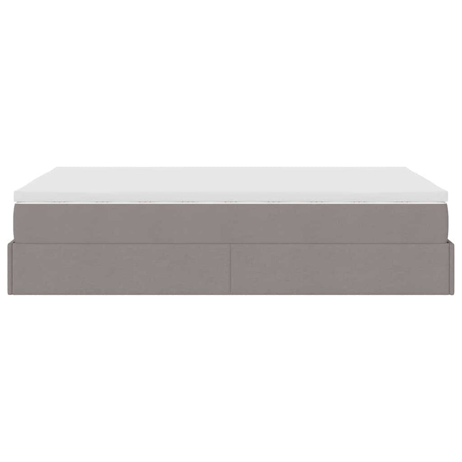 Ottoman bed met matras 120x190 cm stof taupe